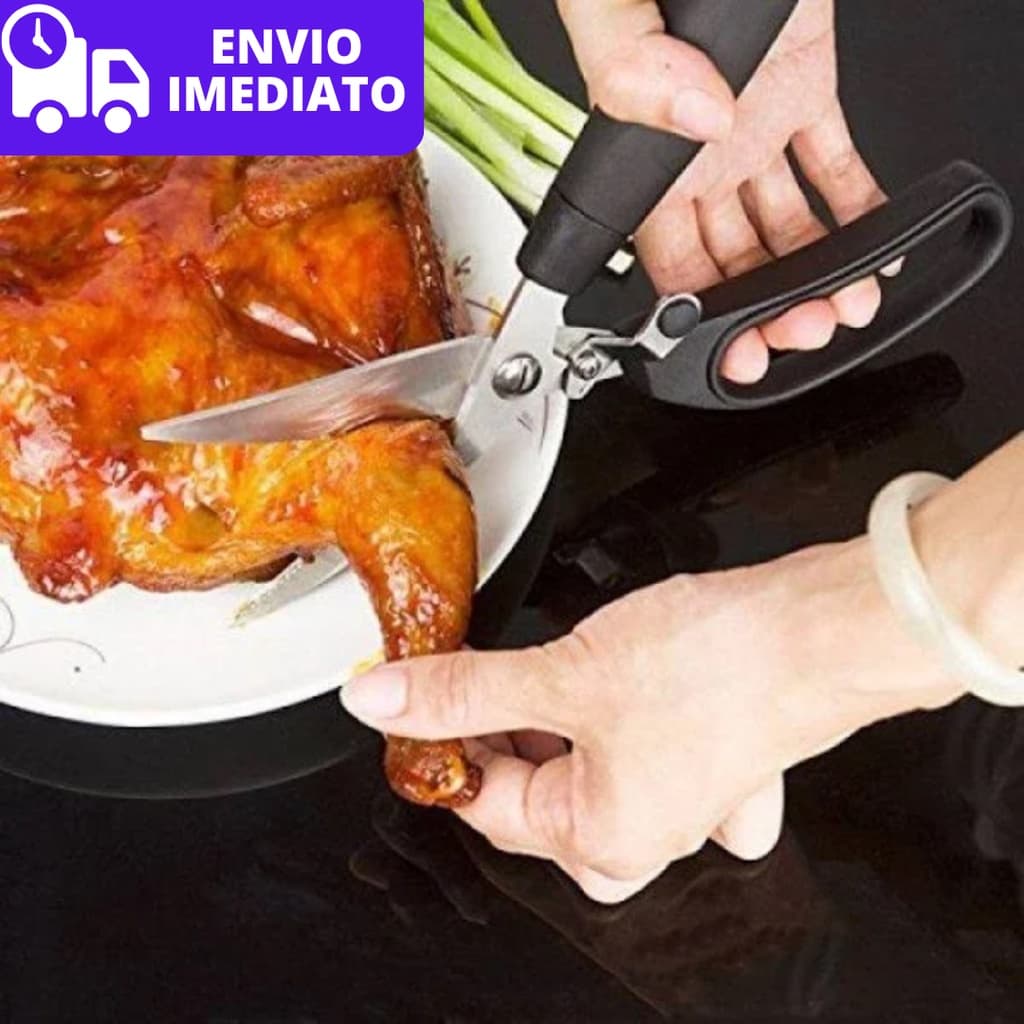 Tesoura de Cozinha Multifunções Corta e Desossa Frango Corta Peixes Alimentos