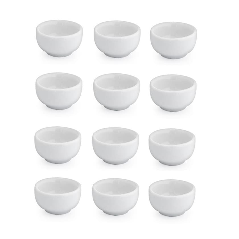 Kit com 12 Manteigueiras Porcelana 40 ml Pequeno