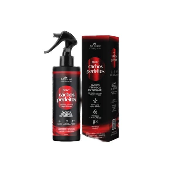 Spray Capilar Cachos Perfeitos Protetor Termico Ativador De Cachos 200ml