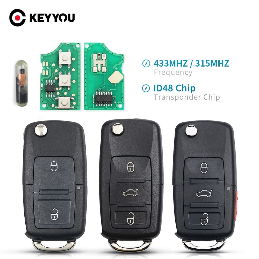 Pólo Volkswagen Passat polo Skoda 434mhz ID48 chip 3 Botões Dobrável Chave De Controle Remoto Inteligente Para Carro