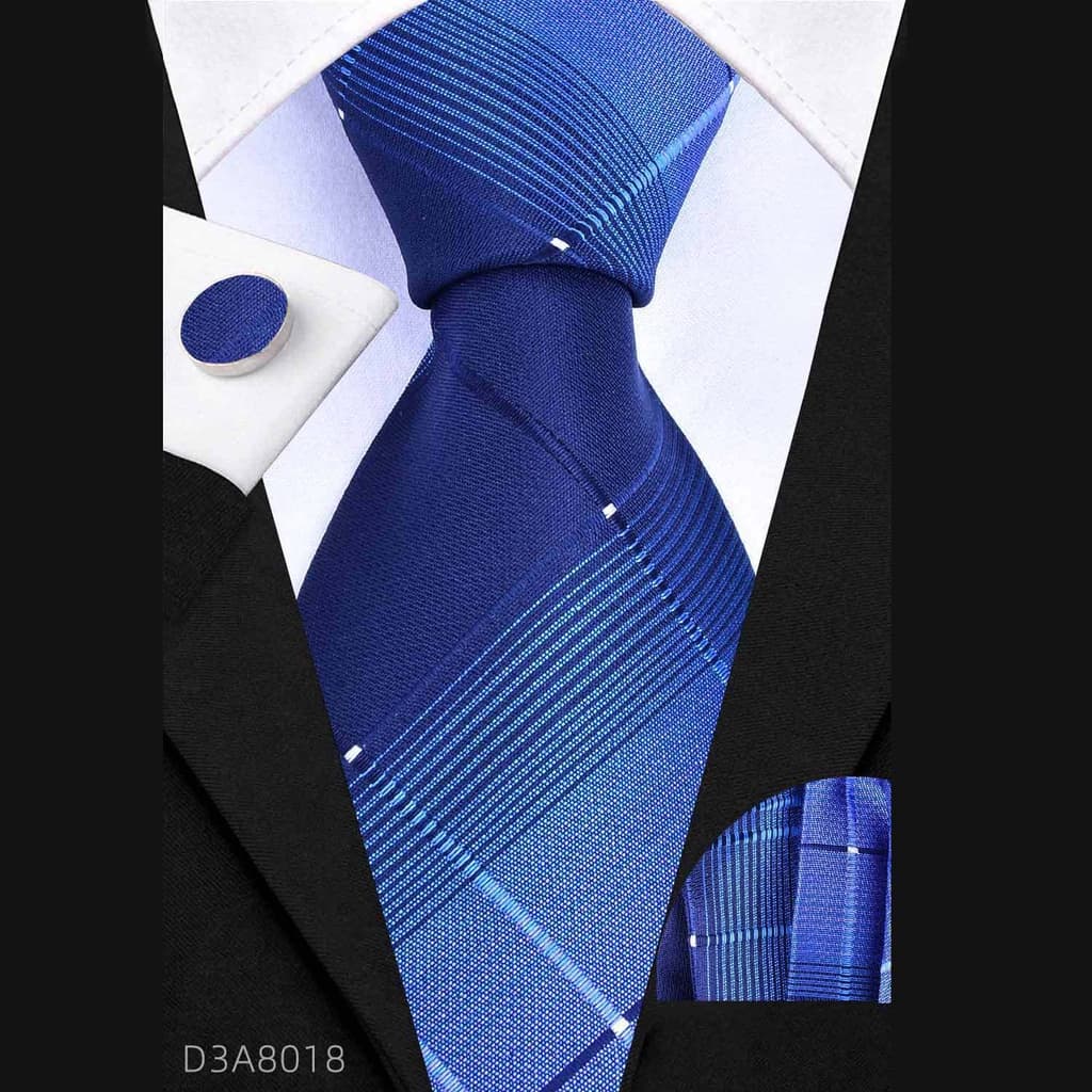Traje De Três Peças Formal De Negócios Masculino (8cm Gravata Manual + Lenço Quadrado De Bolso + Manguito) Acessórios De Casamento Simples