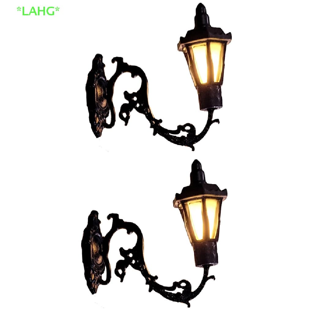 LAHG > 2pcs 1/12 DollHouse Lâmpada De Parede Modelo Jardim Lustre De Mesa De Areia Led Light Novo
