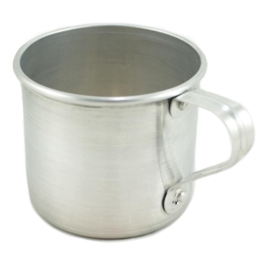 Caneca De Aluminio N8 Polido Resistente Com Alça 350ml
