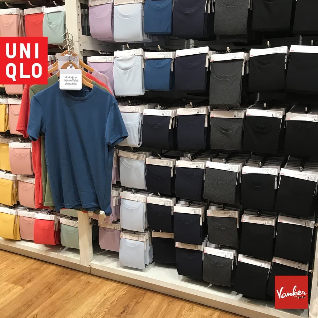 [ORIGINAL] UNIQLO Camiseta De Algodão Para Tripulação Pescoço Liso Homens/Mulheres