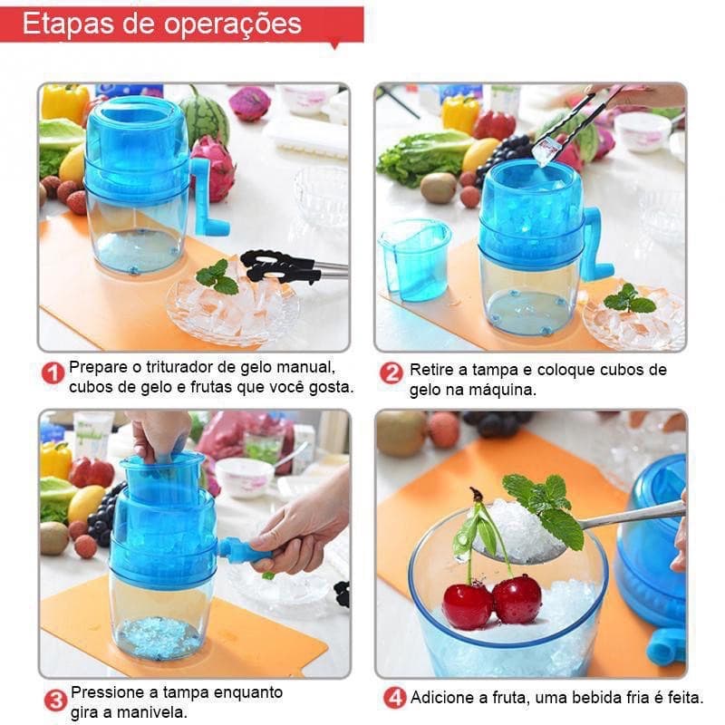 kit 20 triturador de gelo moedor raspador cubos manual verão acrílico  xfp -