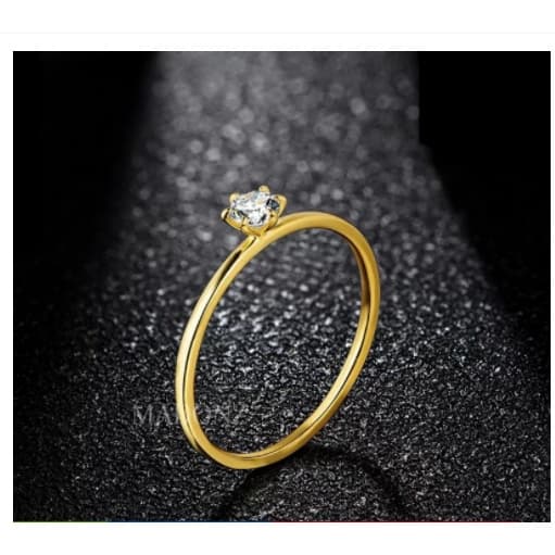 Anel Solitário Vip Banhado a Ouro 18k Zircônia Vip Original moeda antiga