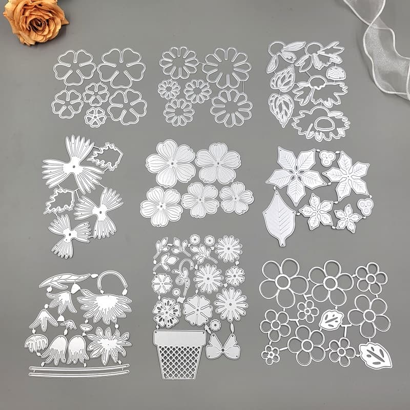 Várias Flores Cortes De Metal Matrizes Papel De Gofragem Stencil Scrapbooking Cartão De Boas Festas DIY Artesanais
