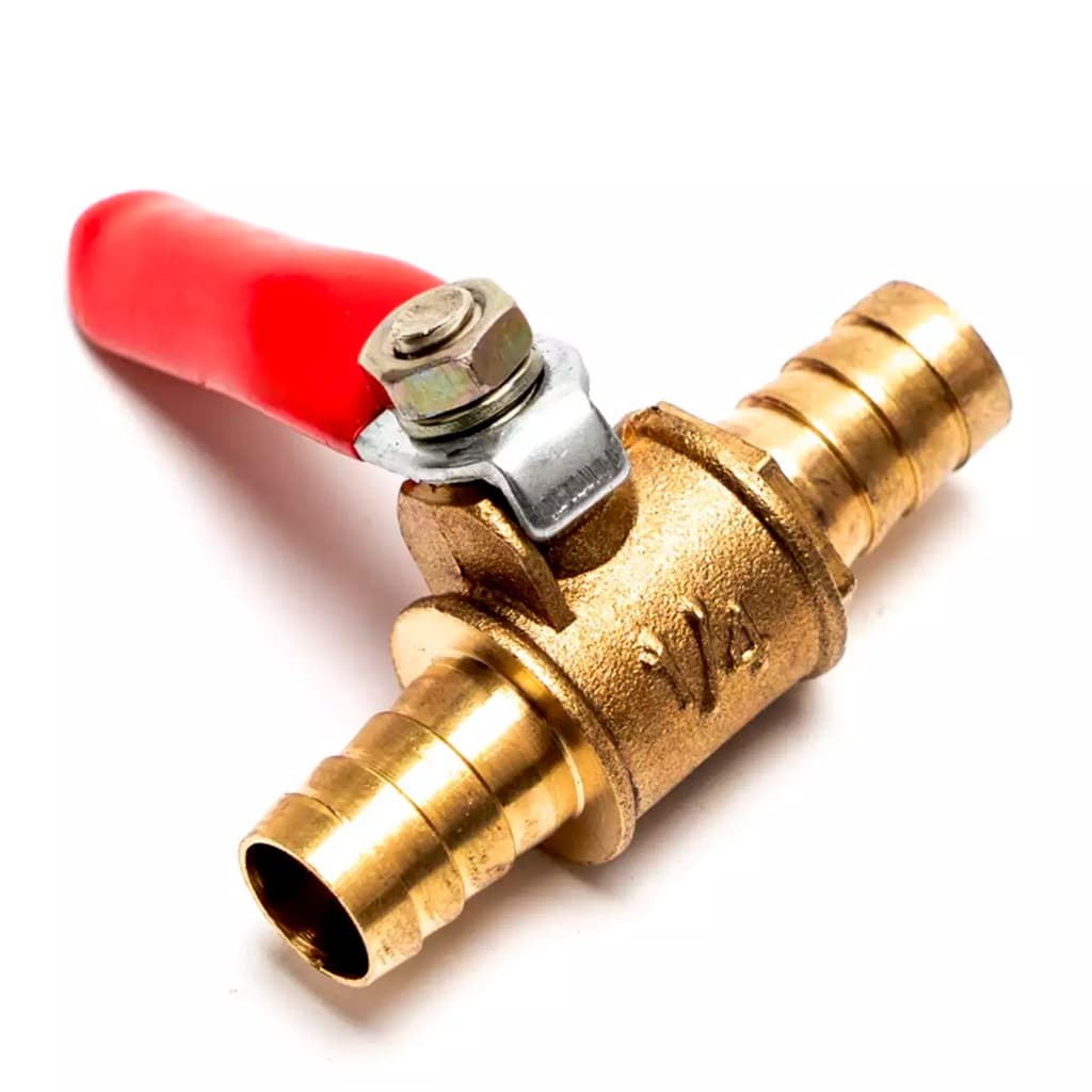 Registro Válvula Esfera 1/4 para Mangueira Saída 12mm Latão
