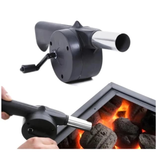 Acendedor De Churrasqueira Soprador Manual Ótimo Para Acender  Lareira Carvão / Envio Imediato/ Promo - Promoção