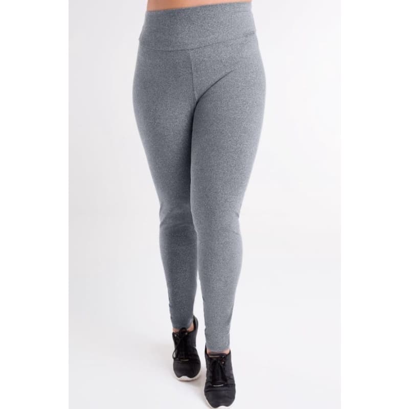 Calça Legging Plus Size Suplex Basica Cinza G1/G2/G3