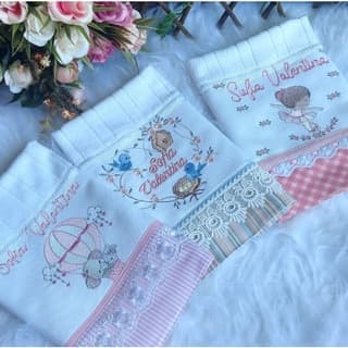 Toalha  de boca bordada personalizada nome, toalha infantil, toalha lavabo 30x45