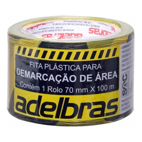 Fita zebrada de sinalização SEM ADESIVO / liner 70mmx100m