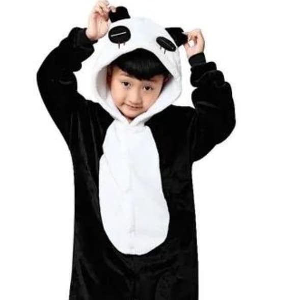 Pijama Panda Infantil Com Capuz A Pronta Entrega