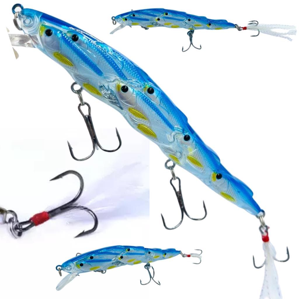 Isca Artificial Cardume de Peixes  Para Tucunare Robalos Trairas Corvina 11.5cm 15.7gr Azul