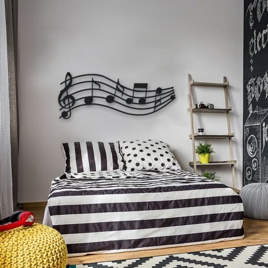 Quadro notas musicais em mdf parede decorativo quarto sala cozinha enfeite aplique