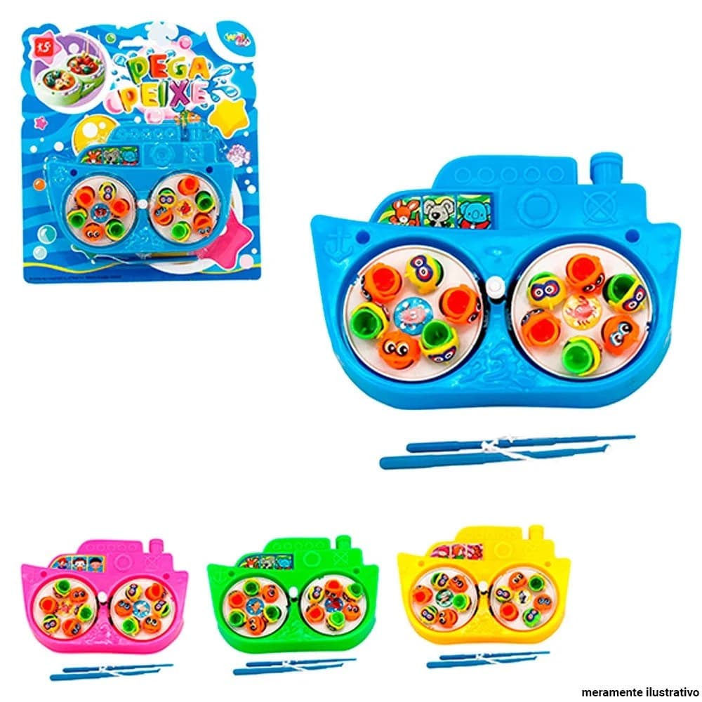 Brinquedo Jogo Infantil Pescaria Pega Peixe Duplo Pesca Maluca