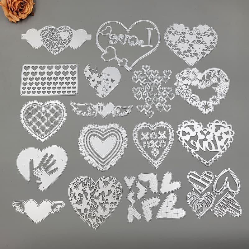 Vários Cortes De Metal Do Coração Matrizes De Papel Em Relevo Stencil Scrapbooking Cartão De Boas Festas DIY Artesanais