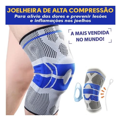 Joelheira Articulada Ortopedica Compressão Silicone Patelar