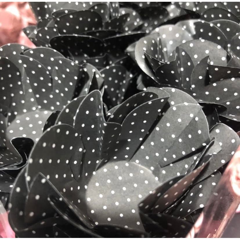 40 Forminhas Para Doces Finos Style Preto Poá