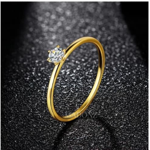 Anel Solitário Vip Banhado a Ouro 18k Zircônia Vip Original moeda antiga