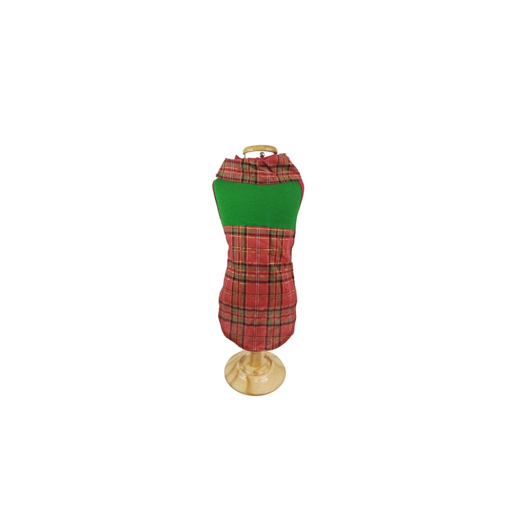 Roupa Pet Regata Verde Natal Malha e Tricoline xadrez natal roupinha festa