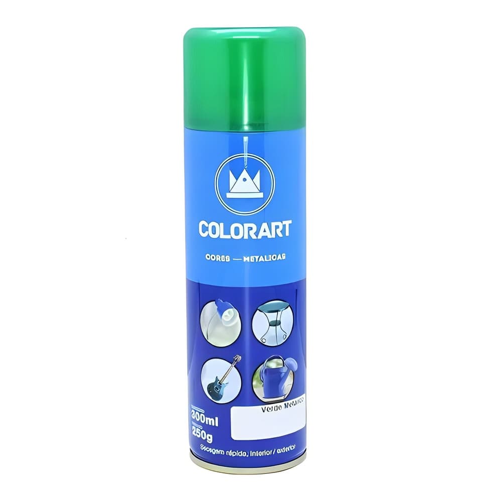 Tinta Colorart Spray Cores Metalicas Verde 300ml