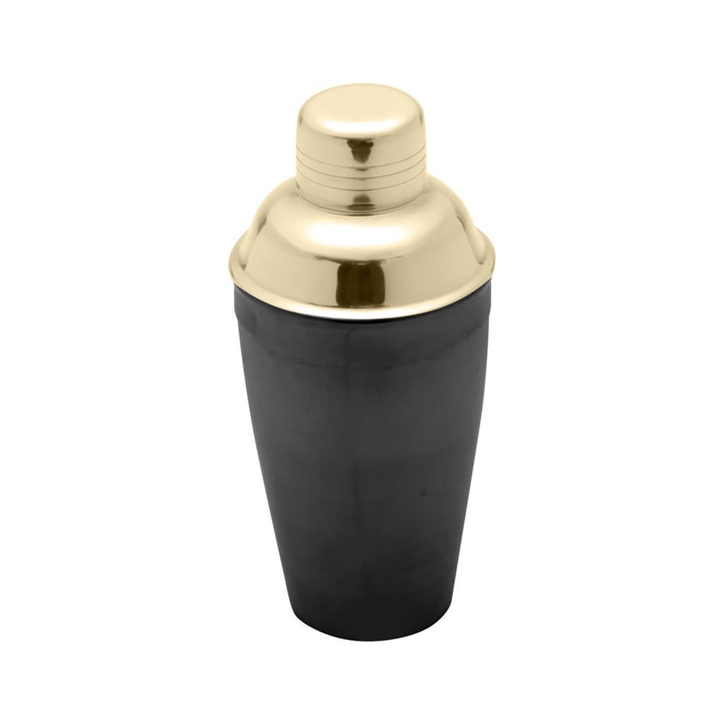 Coqueteleira de Inox Preta e Dourada 500ml - Lyor