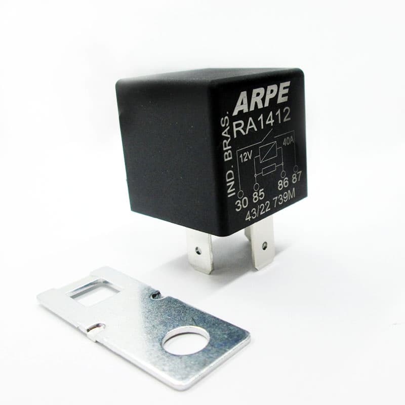 Relé Auxiliar Universal Automotivo 4 Pinos Terminal 12V/40A Conector Chicote injeção Programavel Fueltech Pandoo Injepro