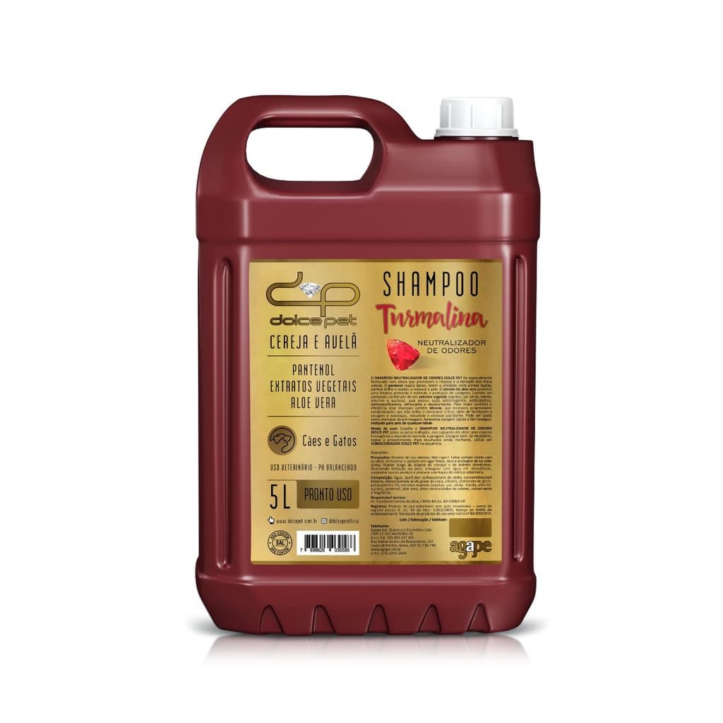 Shampoo Neutralizador de Odores Cereja E Avelã Dolce Pet Cães e Gatos Pronto Uso - 5 L
