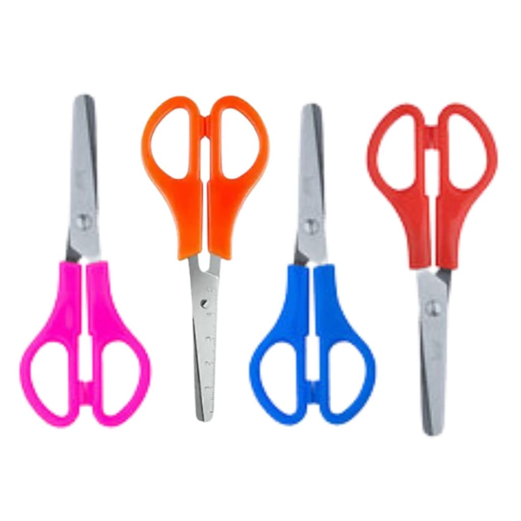 Tesoura Escolar de aço 13 cm sem ponta neon brw un