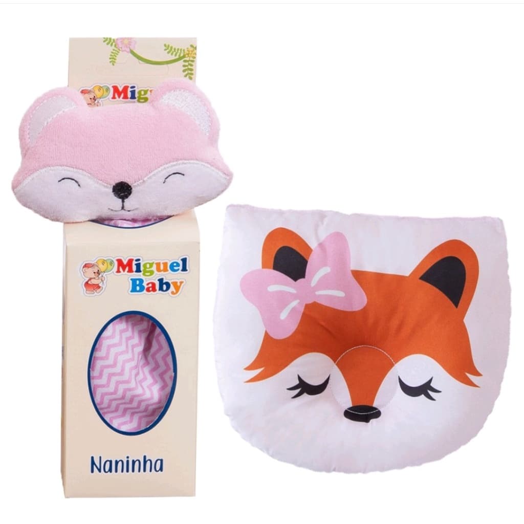 Kit 2 Peças C/ 1 Naninha + 1 Travesseiro Anatômico/Paninho Naninha Com Prendedor de Chupeta