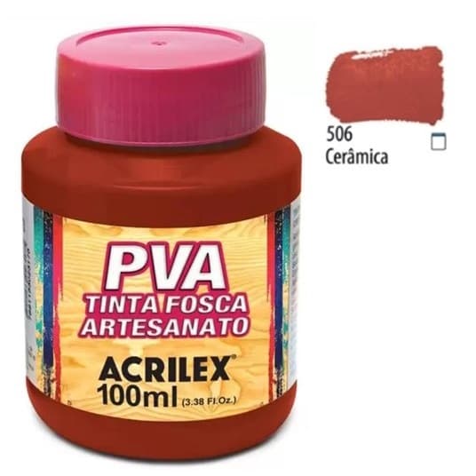 Tinta PVA Artesanato Cerâmica 100ml Acrilex p/Madeira