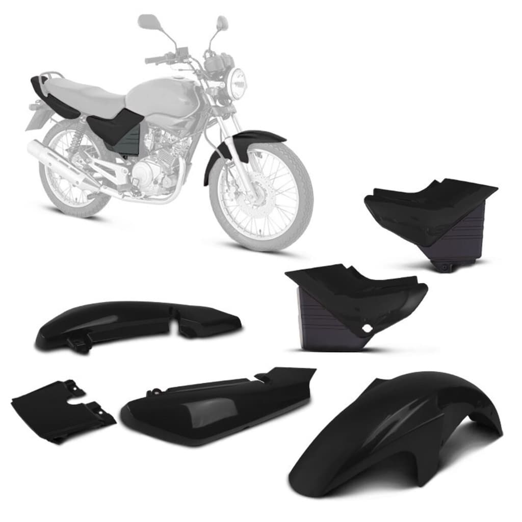 Kit Carenagem Pintadas Paralama Rabeta Tampas Ybr 125 2000 a 2008