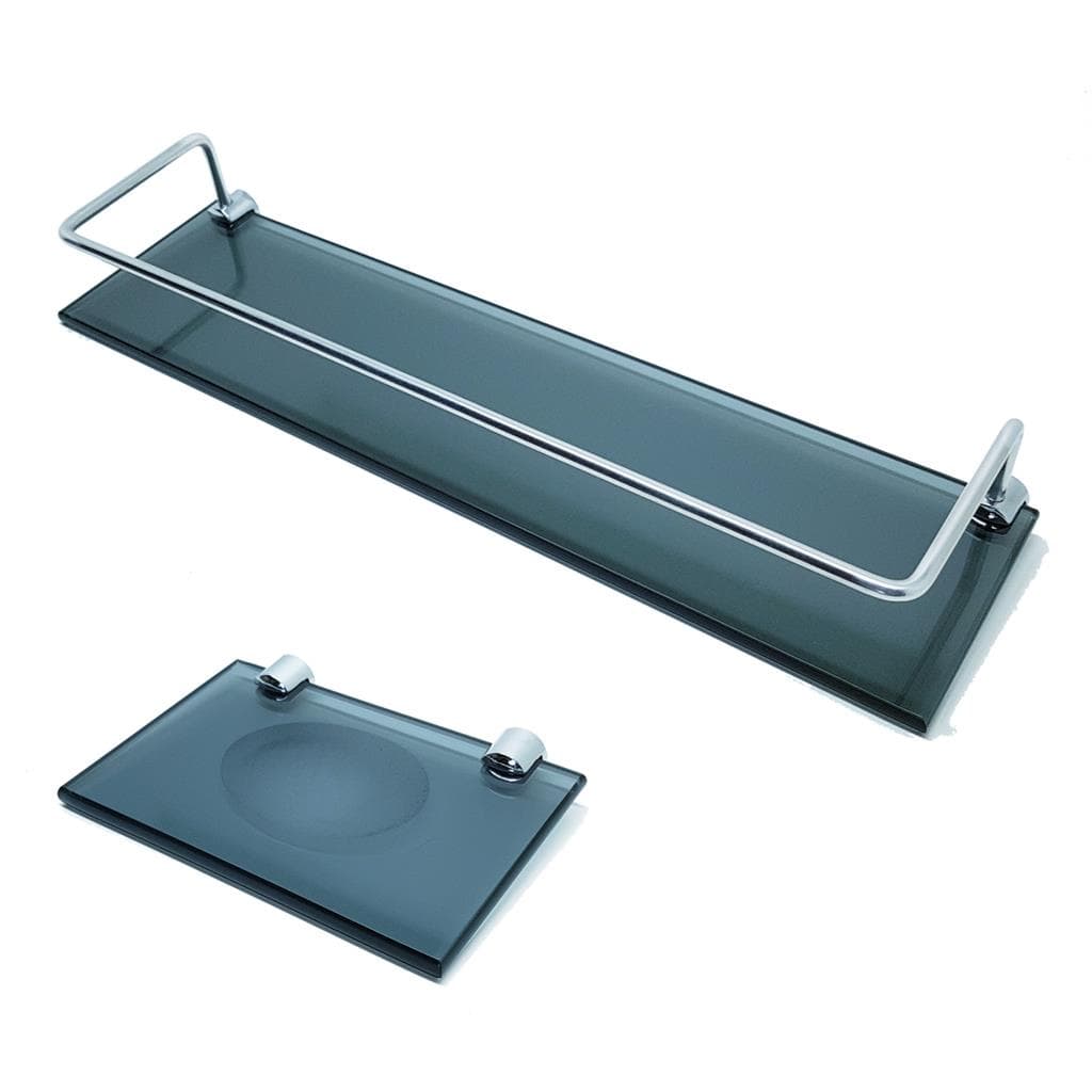 Kit 2 Pcs Para Banheiro Em Vidro Fume C621C651