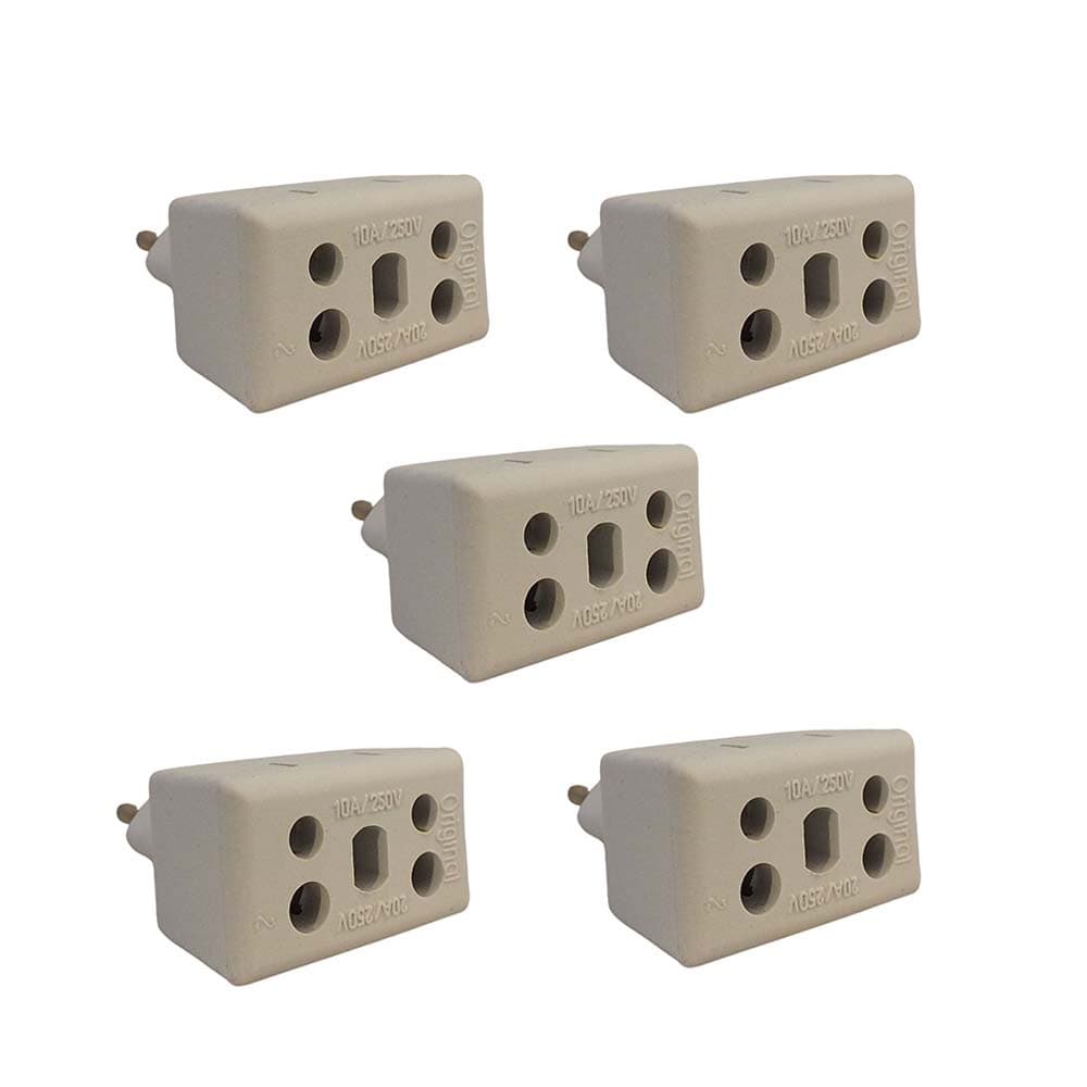 Kit com 05 T de energia 10 e 20A tomadas novas e antigas