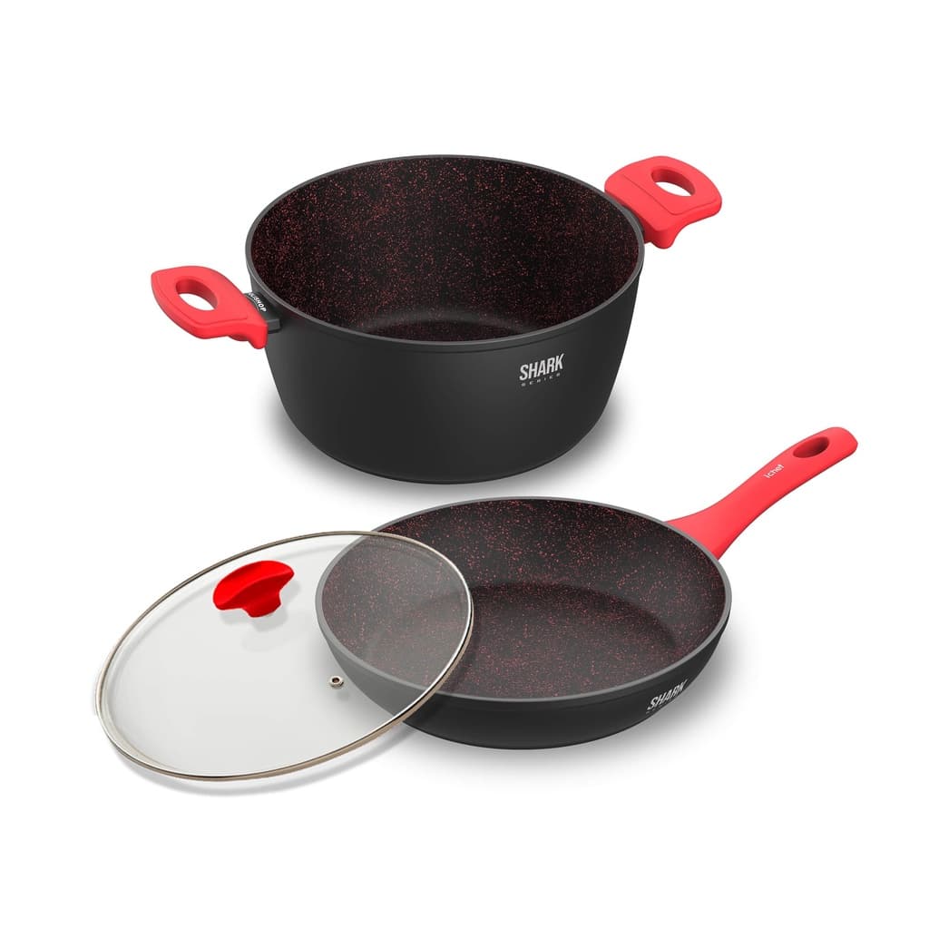 Panelas Polishop Ichef Home com Tampa - Family e Sauté 24cm - Vermelha