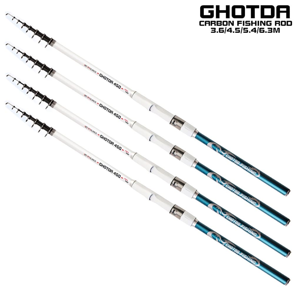 Vara De Pesca Com Fibra De Carbono Completa Telescópica De Água Doce 3.6M/4.5M/5.4M/6.3M Viagem Carpa