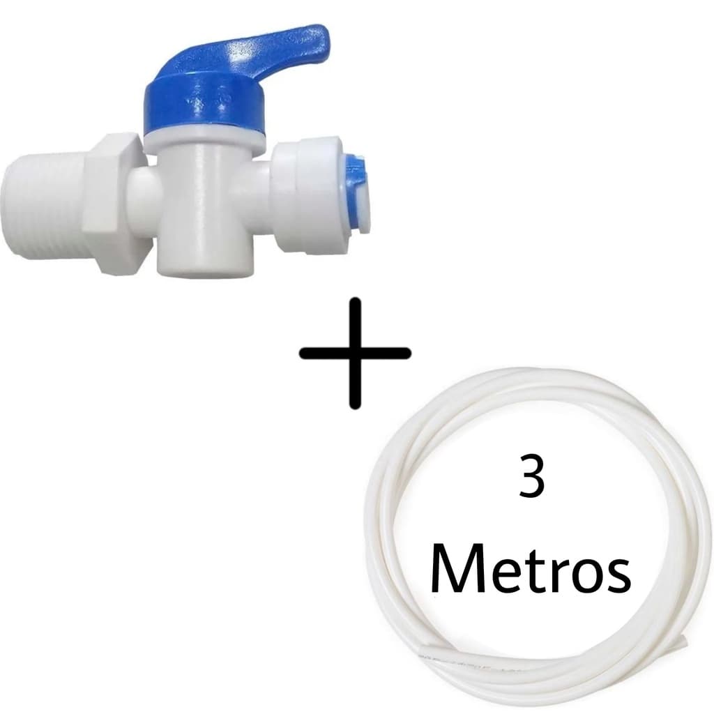 Adaptador Conexão Filtro Purificador de Água com Mangueira 3 Metros