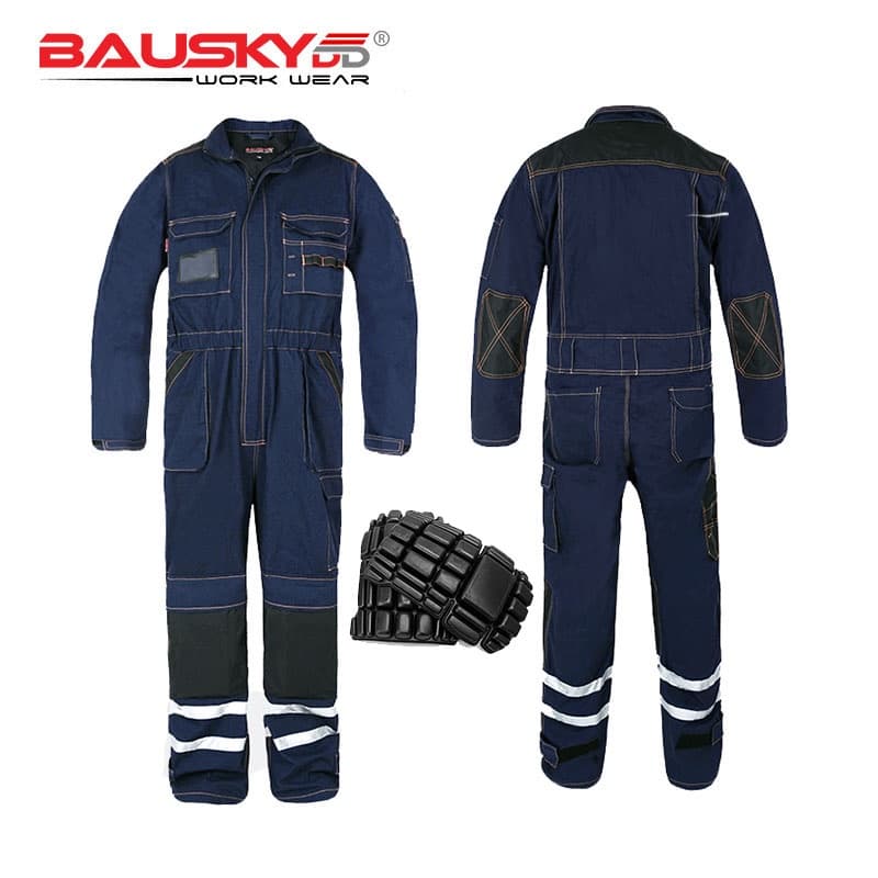 Macacão 100 % Algodão Para Homens , Mecânico De Proteção De Segurança Reflexiva Trabalho , Uniforme De Masculino Com Joe