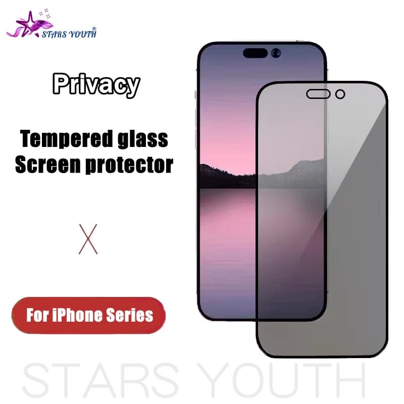 Película De Cerâmica Com Filtro Privacidade Anti-Estampa Digital Para Iphone 14 13 12 11 15 Pro Max / 15 14 Plus / 12 13 Mini / Xs Max / X / Xs / Xr / 7+ / 8+/ 8/ 7
