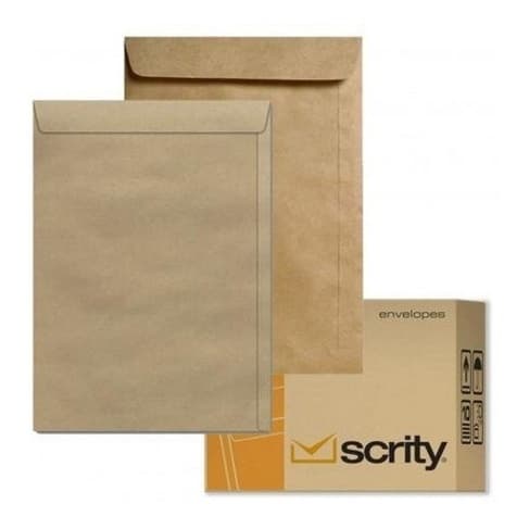 Envelope A4 Saco Kraft Pardo Natural 22 X 32 - C/100 Scrity