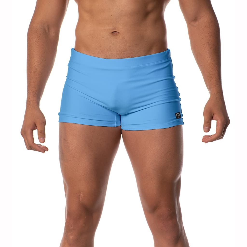 Sunga Boxer Básica Azul Moda Praia Piscina Masculina Verão