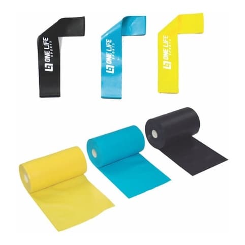 Kit Thera Band 3 Faixas Elásticas 1,2 M + 3 Mini Band De Exercício