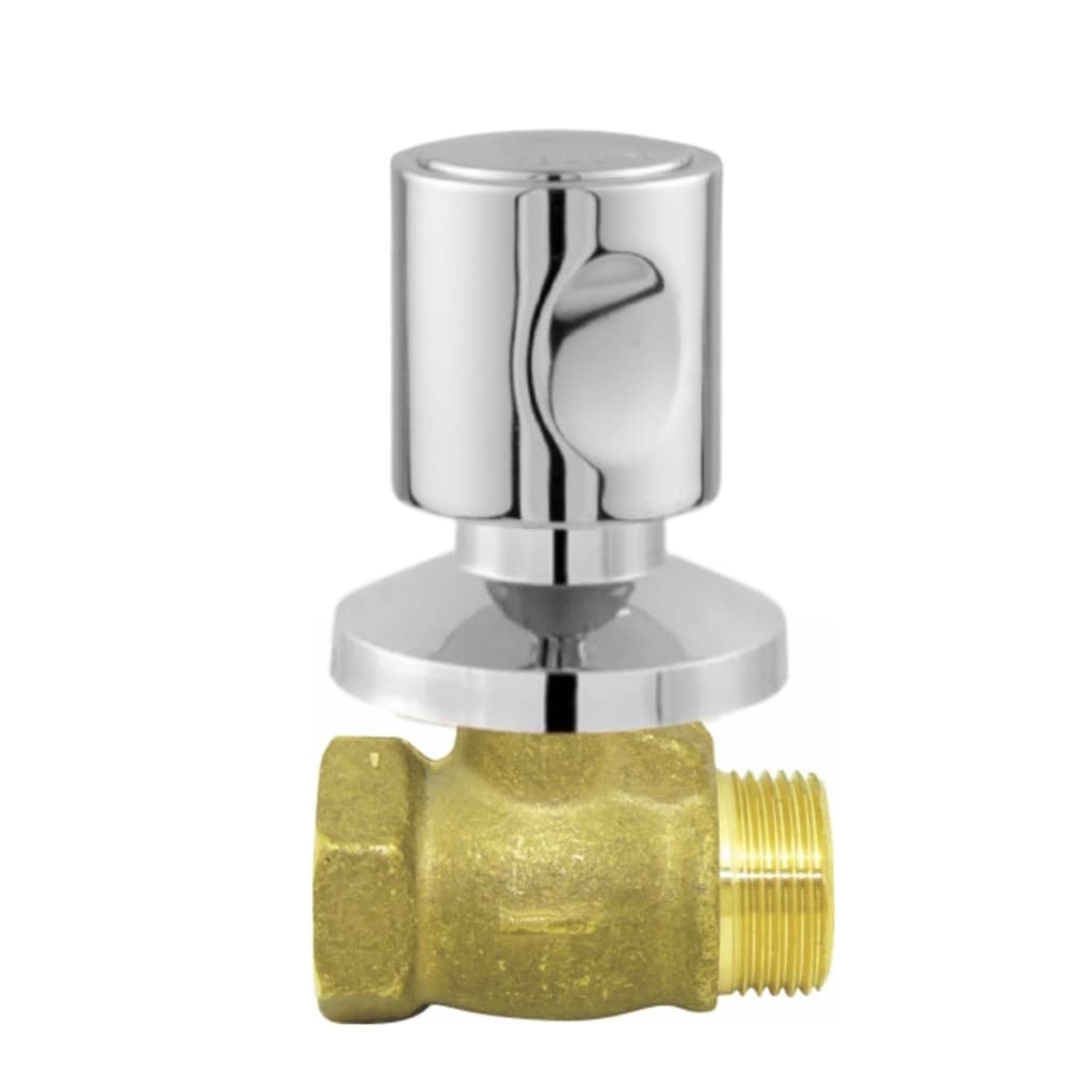 Registro de Pressão Para Chuveiro 1416 Cromado 1/2 Completo 1/4 de volta C-42 Metal Chuveiro