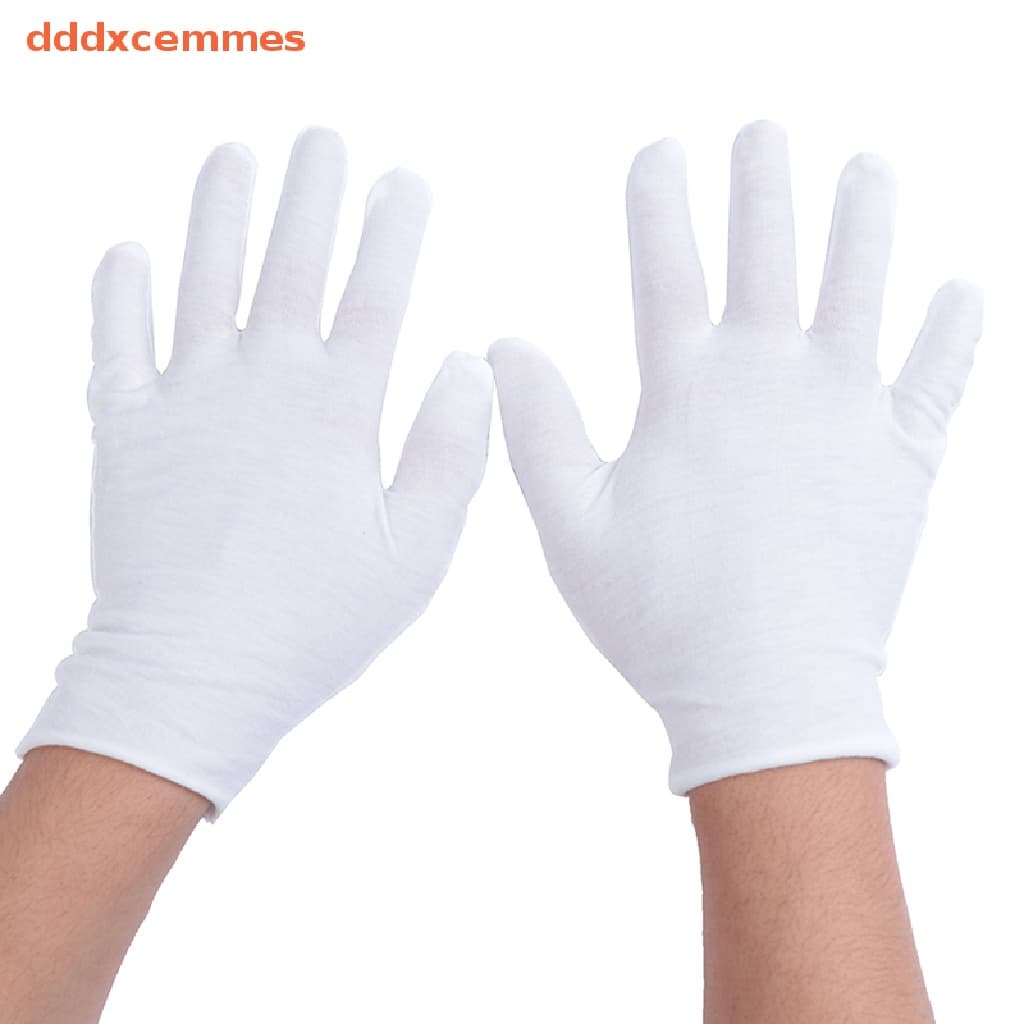 Luvas De Algodão Leves De Inspeção Branca Alta Elasticidade Para Joias De Moedas [dddxcemmes]