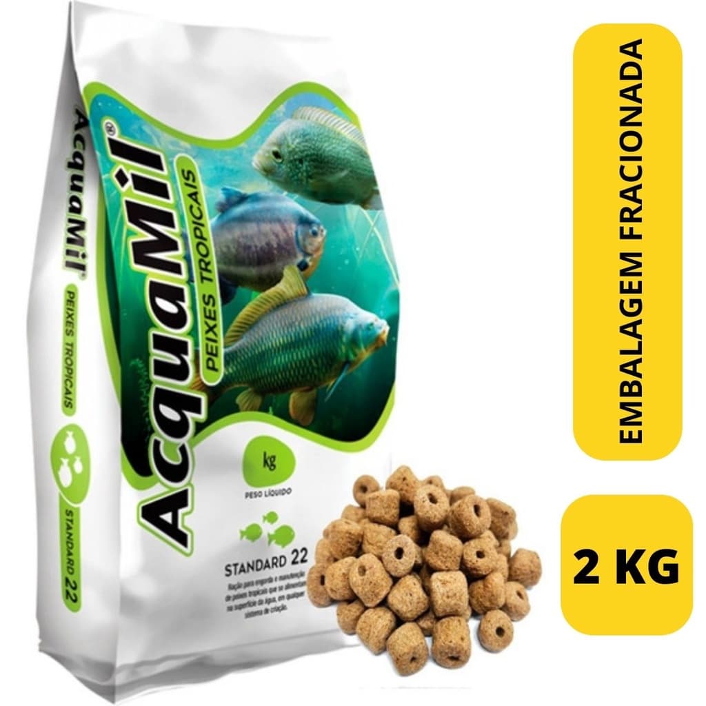 Ração Acquamil Furadinha Pesca P22 Pesqueiro Peixes Aqua 2kg