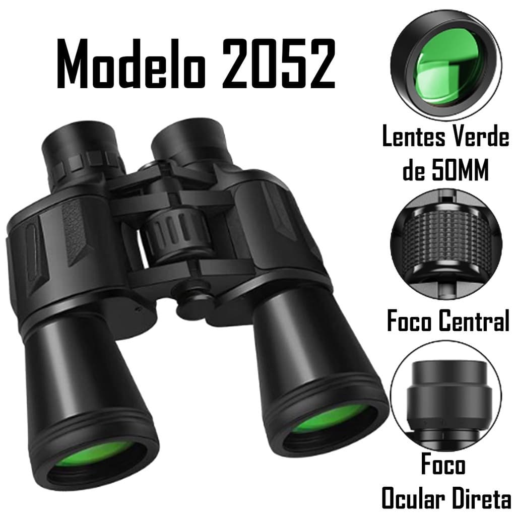 Binoculo Profissional 20x50 Emborrachado Longo Alcance 10KM Modelo 2052