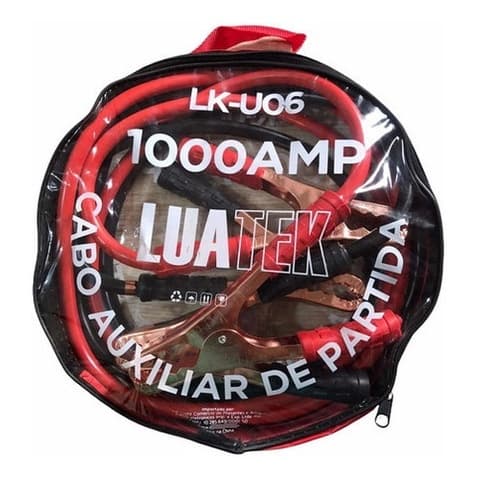 Cabo Auxiliar Carregador Chupeta 1000AMP 2.5M com Bolsa - LK-U06 Carro Moto