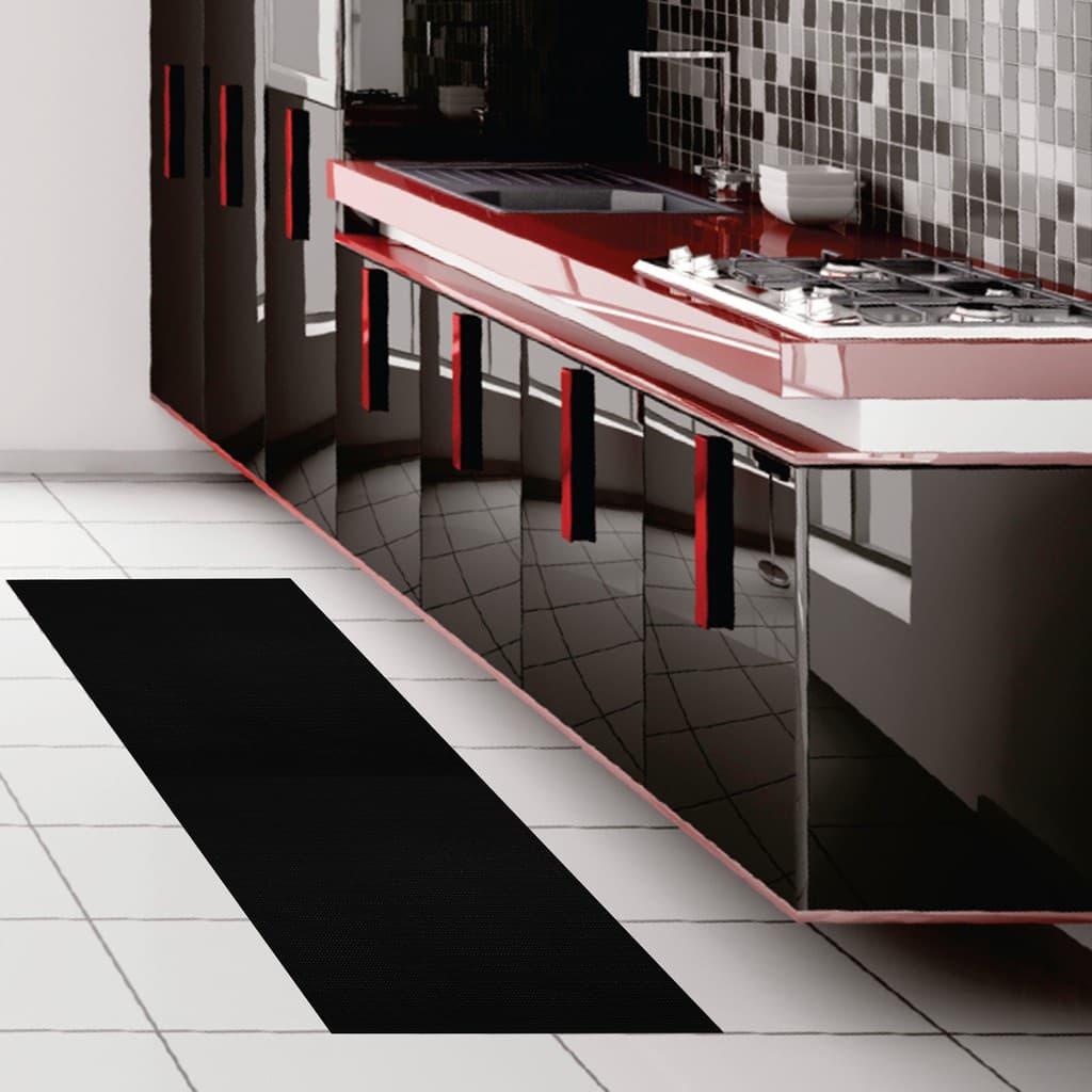 Passadeira Antiderrapante 1,50 x 65cm Tapete Cozinha Preto