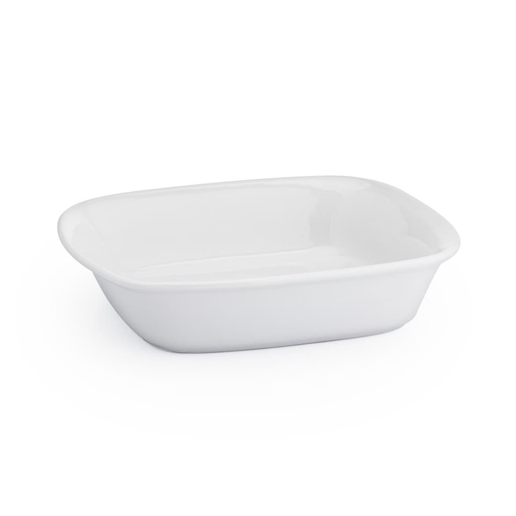 Jogo 3 Travessa Retangular 600ml Porcelana Branca Assadeira
